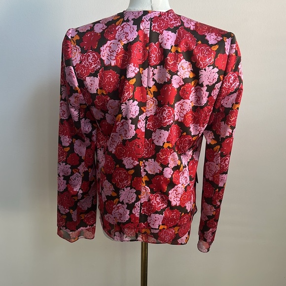 Women’s Silk Blazer Silk Sleeveless Top Floral Tapestry Feminine Office Set 8P - Picture 4 of 15